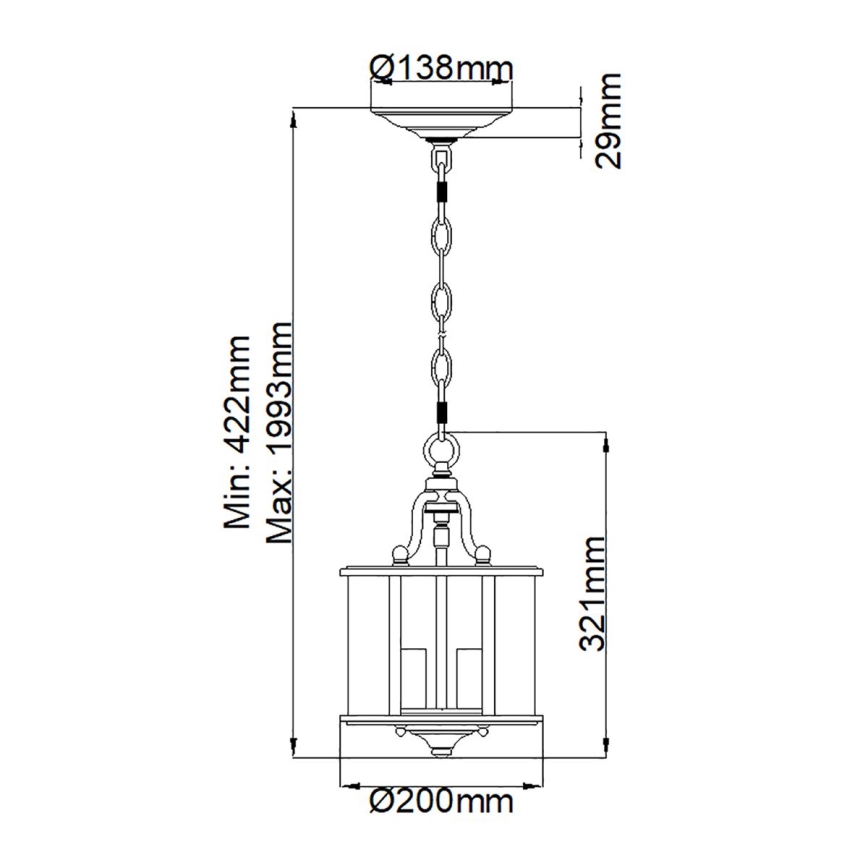 Elstead HK-GENTRY-P-S-PW - Żyrandol na łańcuchu GENTRY 3xE14/60W/230V