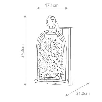 Elstead HK-QUINCY-S - Kinkiet zewnętrzny QUINCY 1xE27/100W/230V IP44