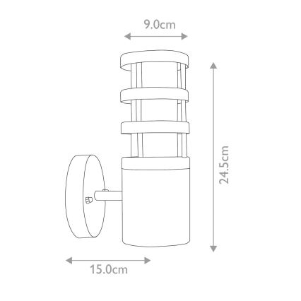 Elstead - Zewnętrzny kinkiet HORNBAEK 1xE27/60W/230V IP44 czarny