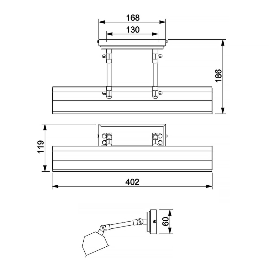 Elstead - Kinkiet galeryjka CHAWTON 2xE14/40W/230V