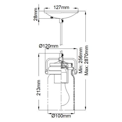Elstead KL-BRINLEY-MP-NI - Żyrandol na lince BRINLEY 1xE27/60W/230V matowy chrom