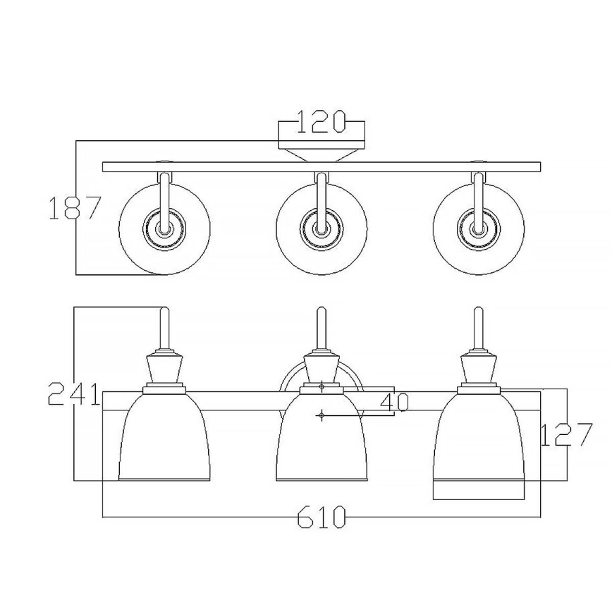Elstead KL-CORA3-BATH - LED Kinkiet łazienkowy CORA 3xG9/3W/230V IP44