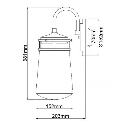 Elstead - Kinkiet zewnętrzny LYNDON 1xE27/100W/230V IP44