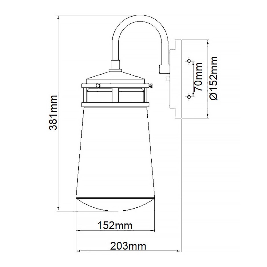 Elstead - Kinkiet zewnętrzny LYNDON 1xE27/100W/230V IP44