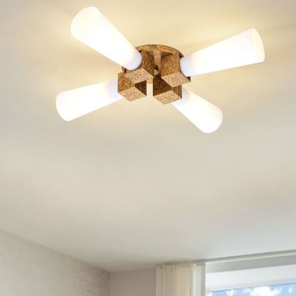 Elstead - Żyrandol na pręcie KRISTY 4xE27/40W/230V miedziany