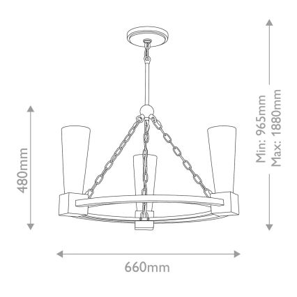Elstead - Żyrandol na pręcie KRISTY 3xE27/40W/230V miedziany