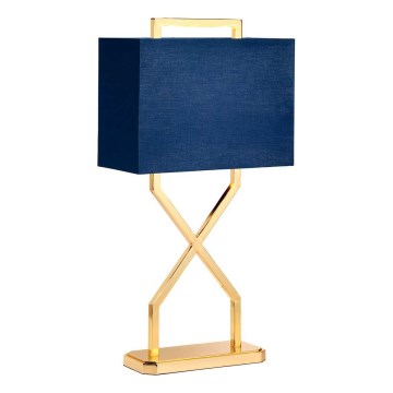 Elstead - Lampa stołowa CROSS 1xE27/60W/230V złota/niebieska