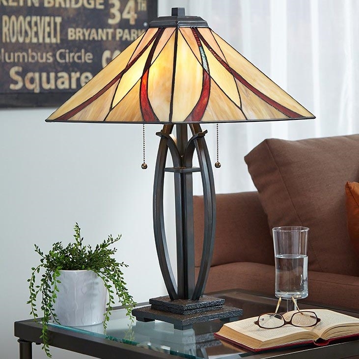 Elstead - Lampa stołowa Tiffany ASHEVILLE 2xE27/60W/230V