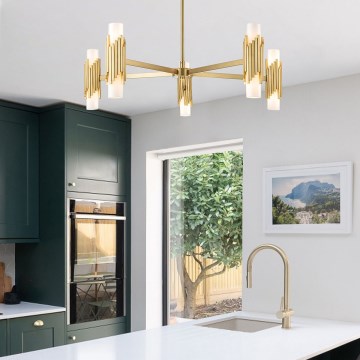 Elstead - Lampa wisząca na pręcie MARVELE 10xE14/40W/230V złota