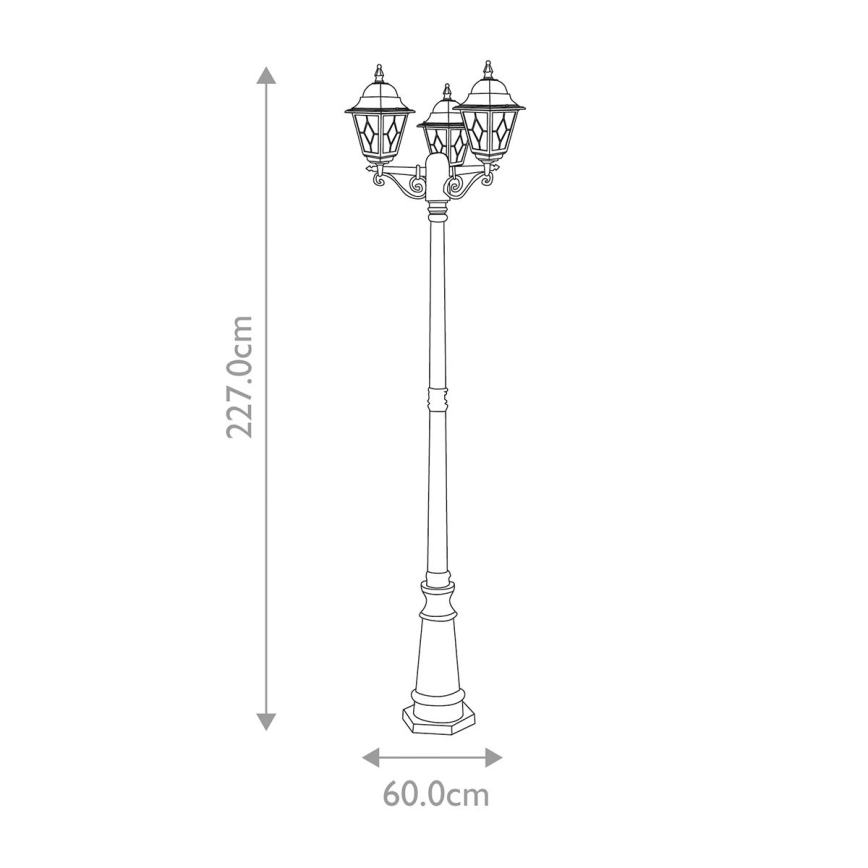 Elstead - Lampa zewnętrzna NORFOLK 3xE27/100W/230V IP43 czarny