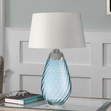 Elstead - LED Lampa stołowa LENA 1xE27/40W/230V + 1xGU10/7W 74 cm niebieski/biały