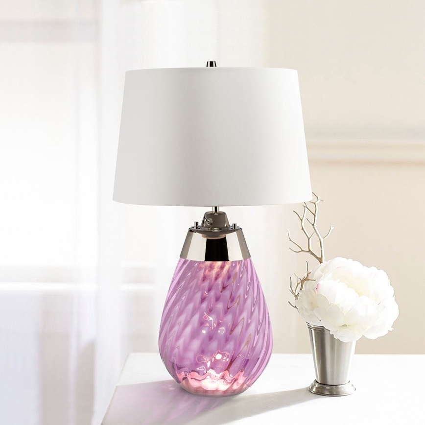 Elstead - LED Lampa stołowa LENA 1xE27/40W/230V + 1xGU10/7W 74 cm różowa