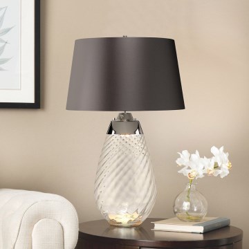 Elstead - LED Lampa stołowa LENA 1xE27/40W/230V + 1xGU10/7W 74 cm szary