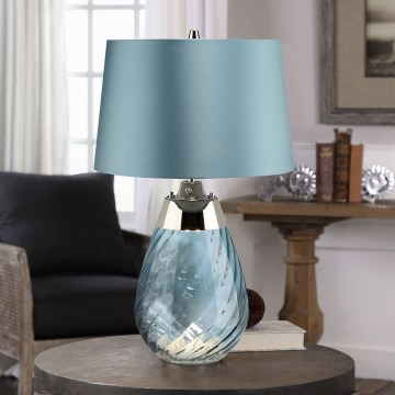 Elstead - LED Lampa stołowa LENA 1xE27/60W/230V + 1xGU10/7W 60,5 cm niebieska