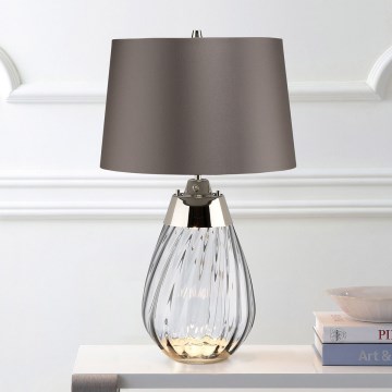 Elstead - LED Lampa stołowa LENA 1xE27/60W/230V + 1xGU10/7W 60,5 cm szara