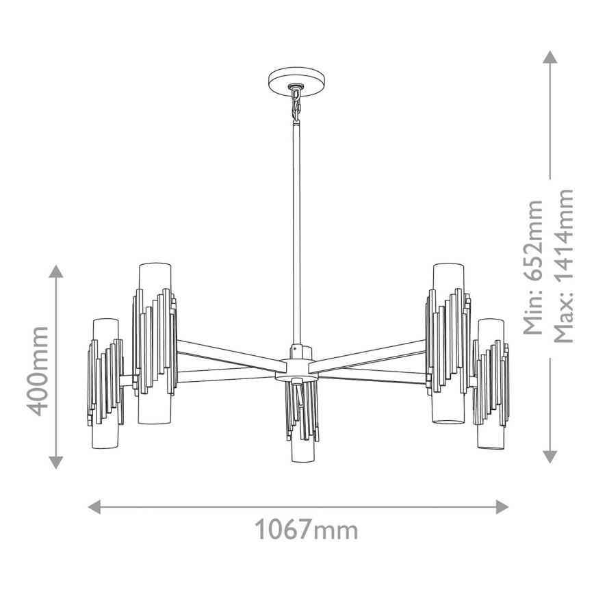 Elstead - Lampa wisząca na pręcie MARVELE 10xE14/40W/230V złota