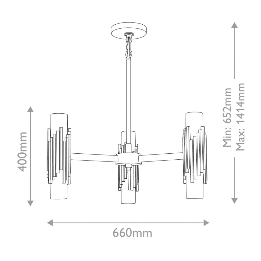 Elstead - Żyrandol na pręcie MARVELE 6xE14/40W/230V złoty