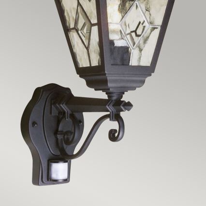 Elstead - Zewnętrzna lampa ścienna z czujnikiem NORFOLK 1xE27/100W/230V IP43