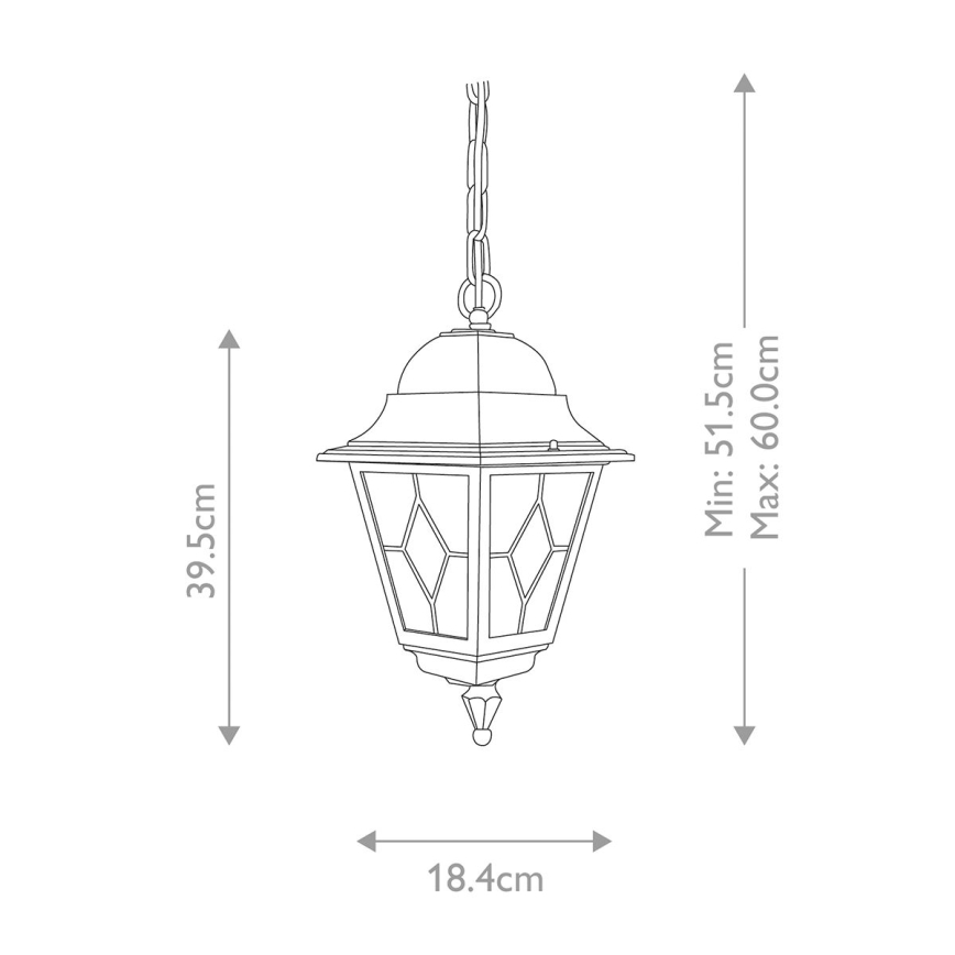 Elstead NR9-BLK - Żyrandol zewnętrzny NORFOLK 1xE27/100W/230V IP43
