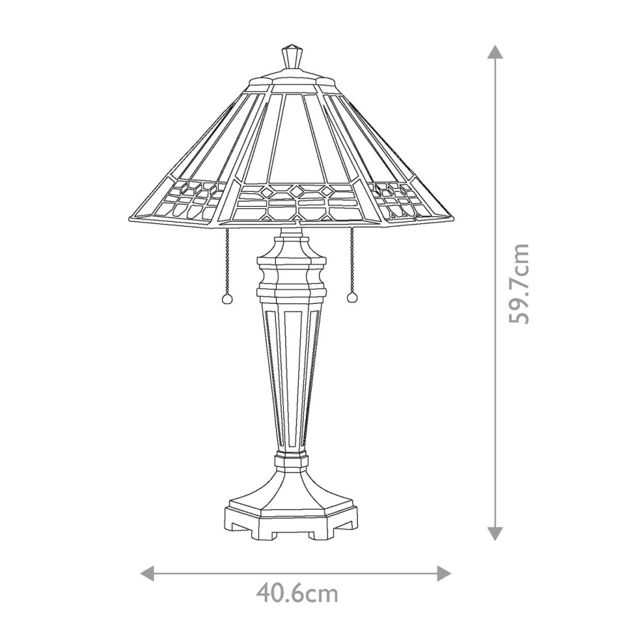 Elstead QZ-ARDEN-TL - Lampka stołowa ALCOTT 2xE27/60W/230V