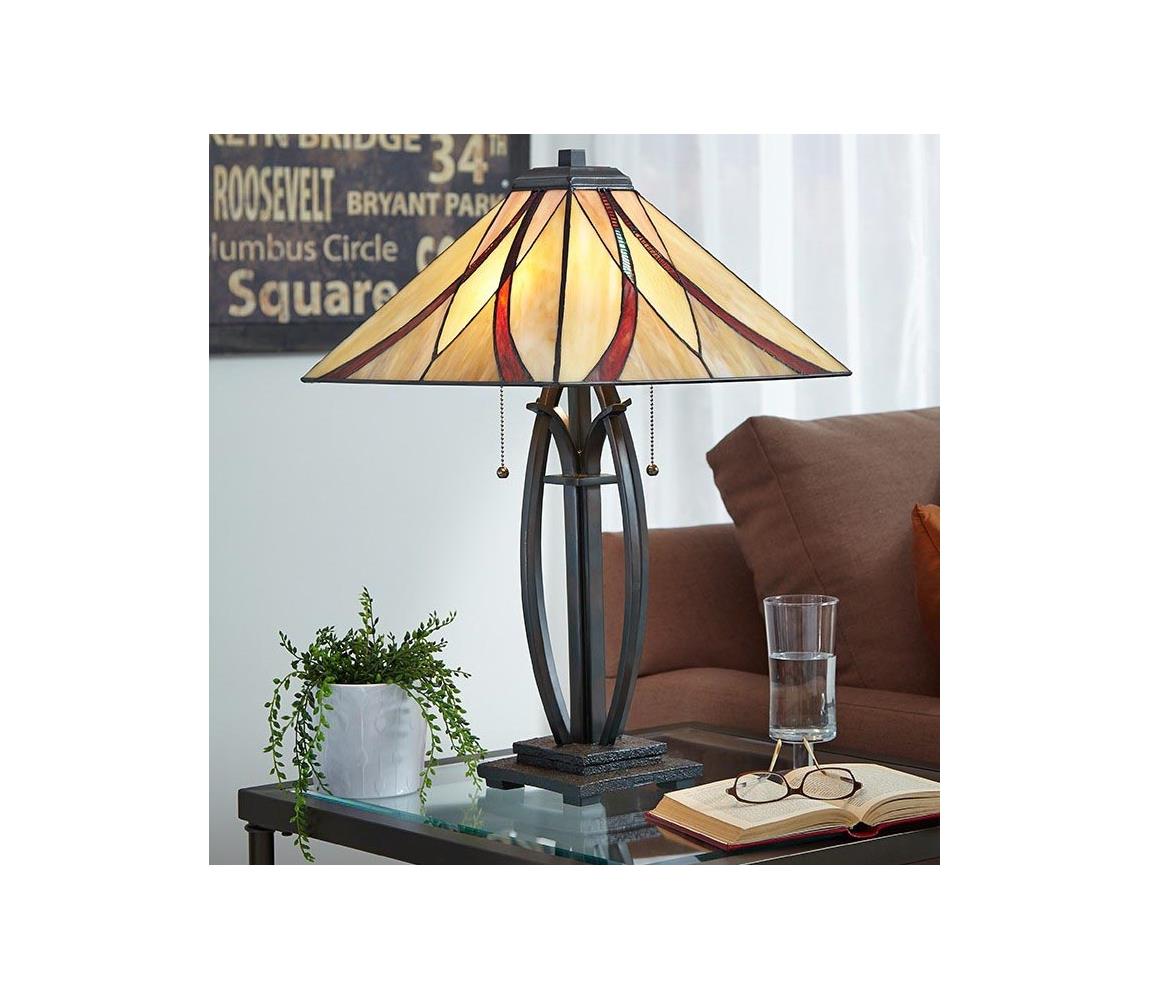 Elstead QZ-ASHEVILLE-TL - Lampka stołowa ASHEVILLE 2xE27/60W/230V