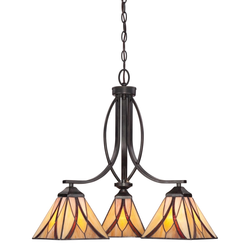 Elstead - Żyrandol na łańcuchu Tiffany ASHEVILLE 3xE27/60W/230V