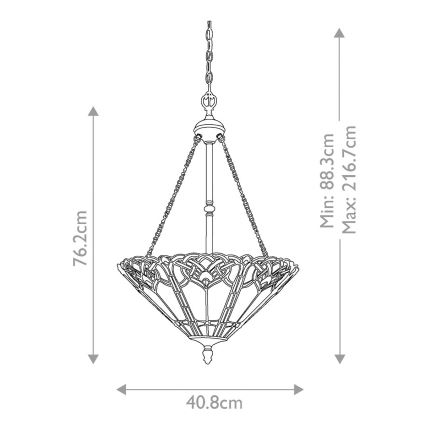 Elstead - Żyrandol na łańcuchu Tiffany BELLE 3xE27/100W/230V