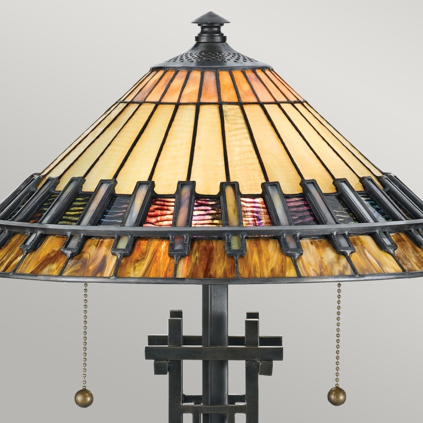 Elstead QZ-CHASTAIN-TL - Lampa stołowa CHASTAIN 2xE27/60W/230V