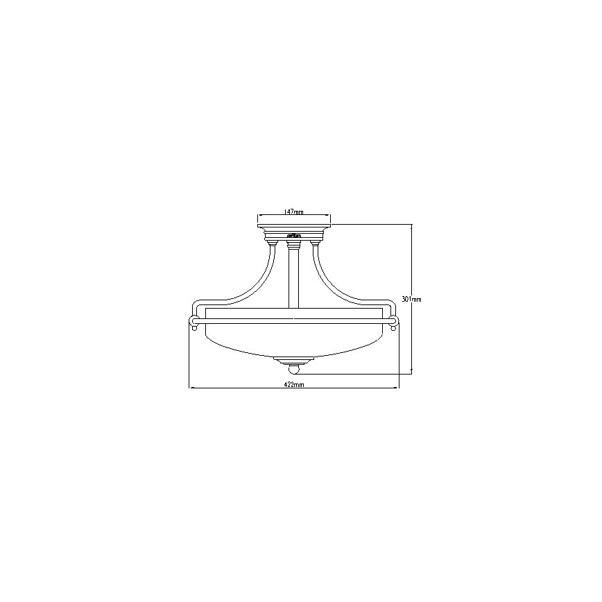 Elstead - Żyrandol natynkowy GRIFFIN 3xE27/100W/230V chrom błyszczący