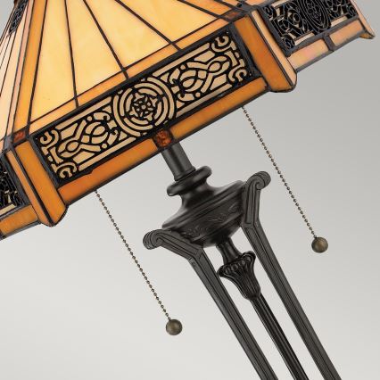 Elstead - Lampa stołowa INDUS 2xE27/60W/230V bursztyn szkło