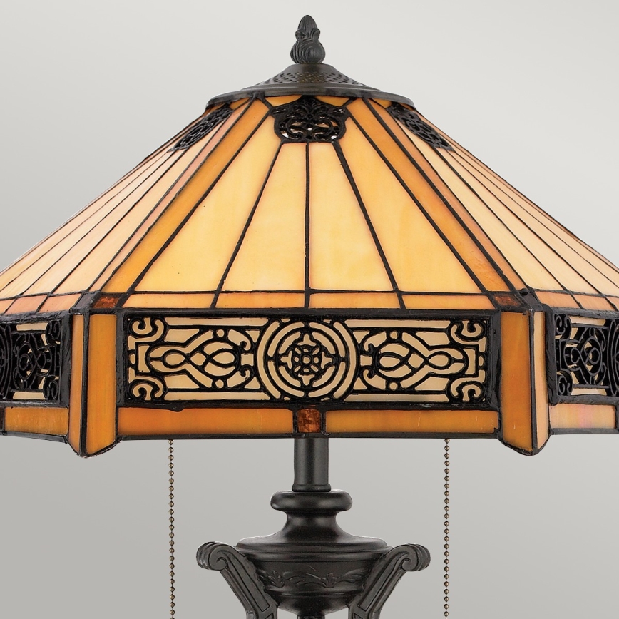 Elstead - Lampa stołowa INDUS 2xE27/60W/230V bursztyn szkło