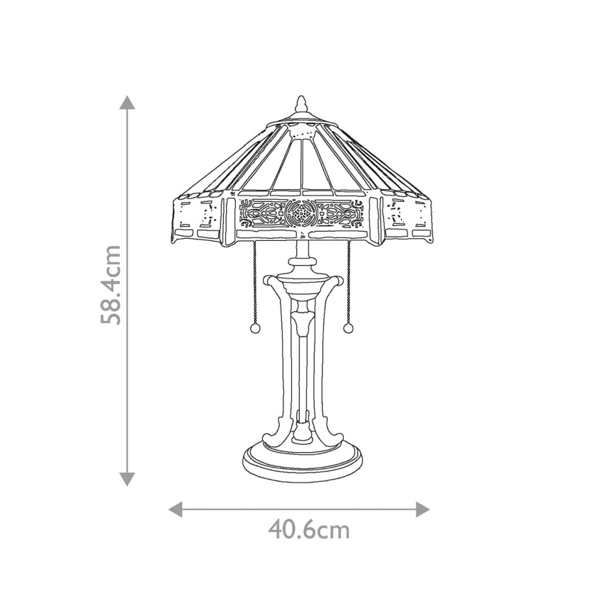 Elstead - Lampa stołowa INDUS 2xE27/60W/230V bursztyn szkło