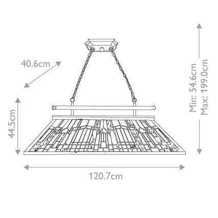 Elstead - Żyrandol Tiffany na łańcuchu INGLENOOK 3xE27/100W/230V