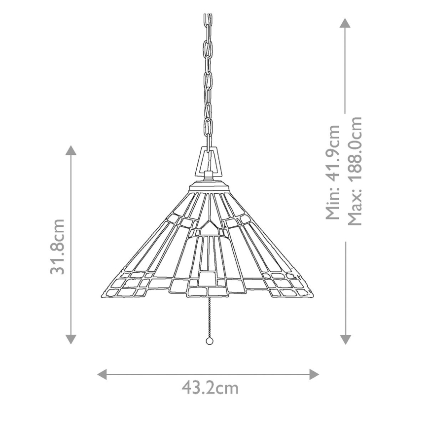 Elstead - Żyrandol na łańcuchu Tiffany INGLENOOK 3xE27/60W/230V