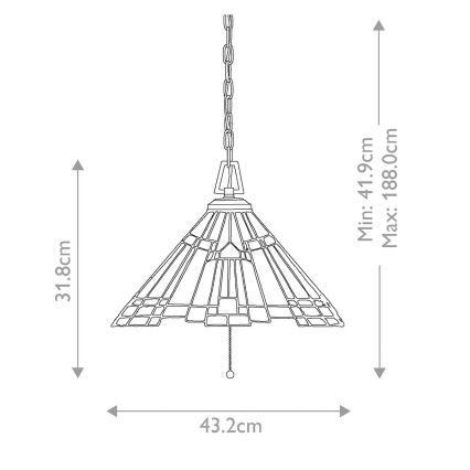 Elstead - Żyrandol Tiffany INGLENOOK na łańcuchu 3xE27/60W/230V