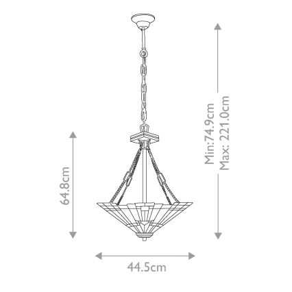 Elstead - Żyrandol na łańcuchu Tiffany INGLENOOK 3xE27/100W/230V