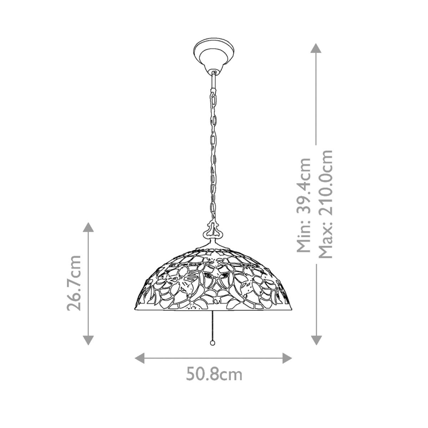 Elstead - Żyrandol na łańcuchu Tiffany KAMI 3xE27/60W/230V