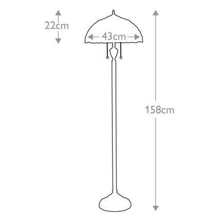 Elstead QZ-LARISSA-FL - Lampa podłogowa LARISSA 2xE27/100W/230V