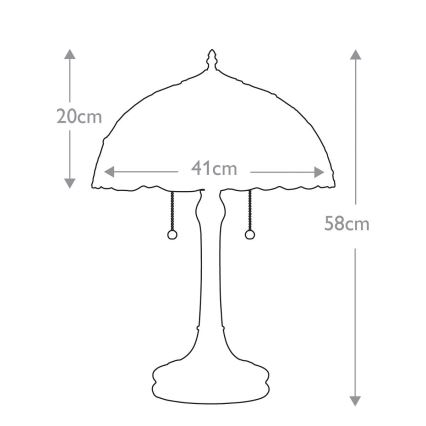 Elstead QZ-LARISSA-TL - Lampa stołowa LARISSA 2xE27/60W/230V
