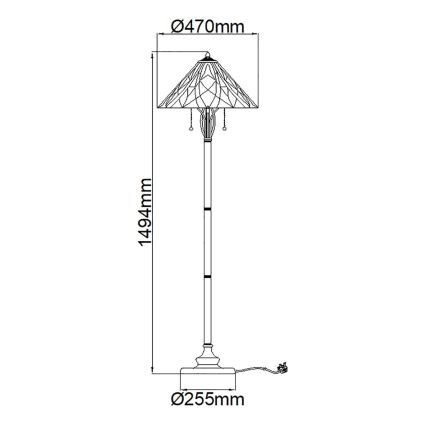 Elstead QZ-VICTORY-FL - Lampa podłogowa VICTORY 2xE27/60W/230V