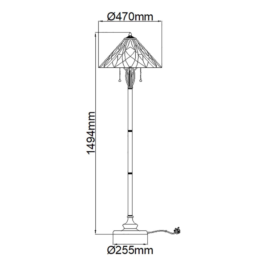Elstead QZ-VICTORY-FL - Lampa podłogowa VICTORY 2xE27/60W/230V
