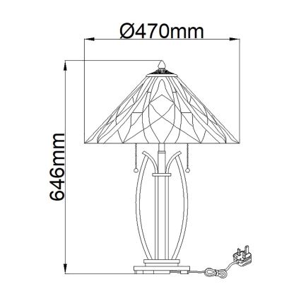 Elstead QZ-VICTORY-TL - Lampa stołowa VICTORY 2xE27/60W/230V