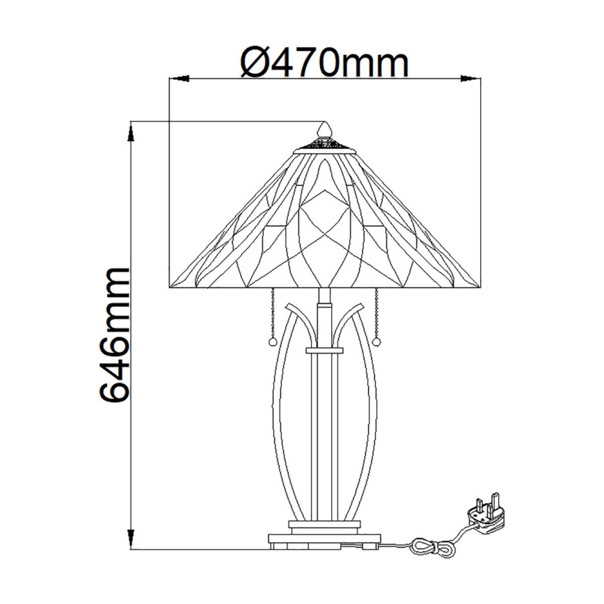 Elstead QZ-VICTORY-TL - Lampa stołowa VICTORY 2xE27/60W/230V