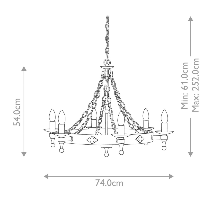 Elstead - Żyrandol na łańcuchu WARWICK 6xE14/60W/230V