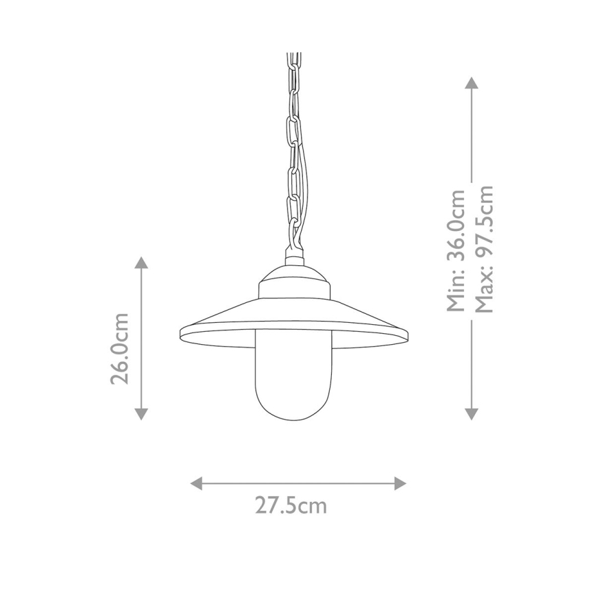 Elstead - Zewnętrzny żyrandol na łańcuchu KLAMPENBORG 1xE27/60W/230V IP44