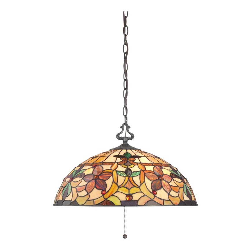 Elstead - Żyrandol na łańcuchu Tiffany KAMI 3xE27/60W/230V