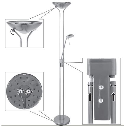 Emil Lux - Lampa podłogowa ściemnialna 1xR7s/230W/230V + 1xG9/28W/230V