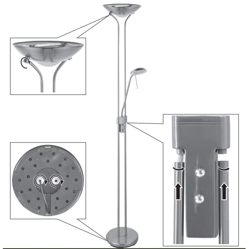 Emil Lux - Lampa podłogowa ściemnialna 1xR7s/230W/230V + 1xG9/28W/230V