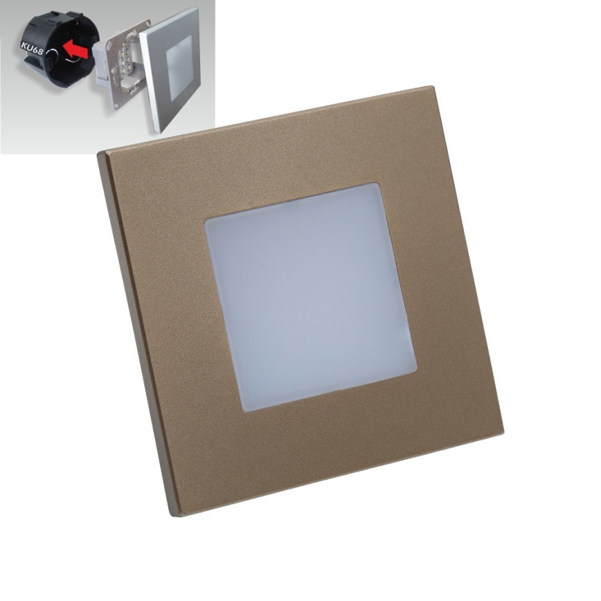 Emithor 48334 - LED Wbudowane światło STEP LIGHT LED/1W/230V złote