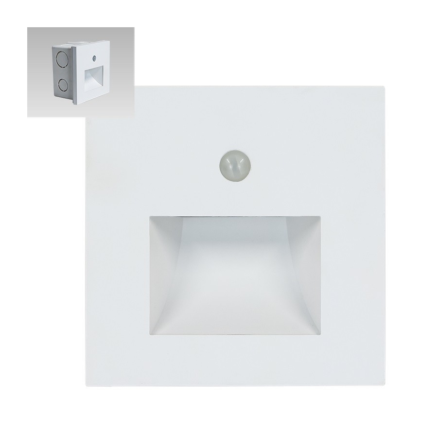 Emithor 70414 - LED oświetlenie schodowe z czujnikiem SUNNY LED/1W/230V 4000K białe